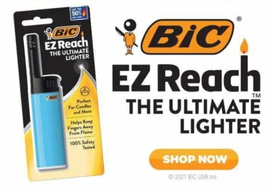 Реклама зажигалки Bic