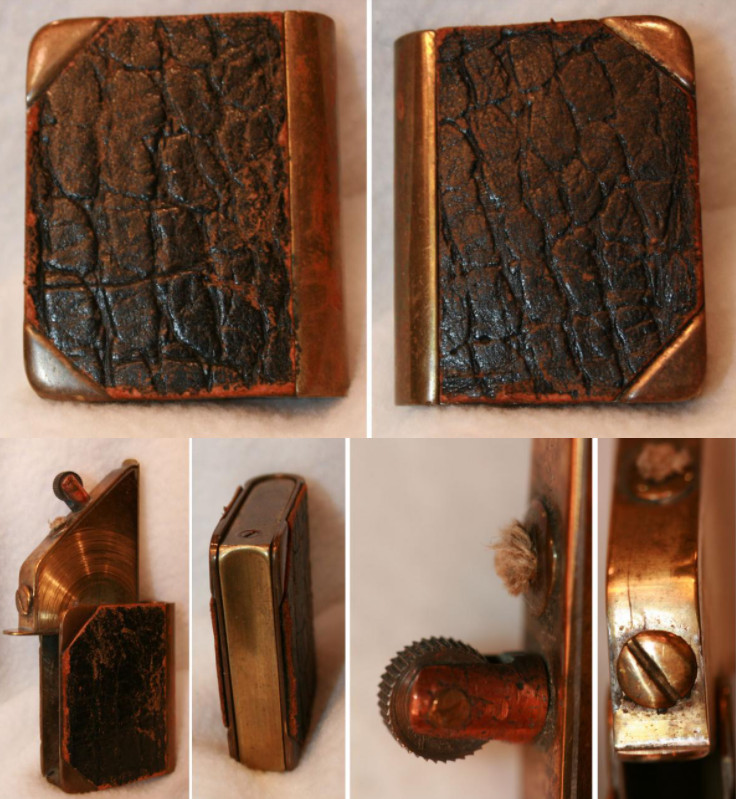 зажигалка книга в кожаной обертке